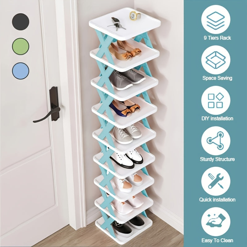 9-layer Shoe Rack Vertical Shoe Storage, Space Saving, Independent Shoe Storage Rack.