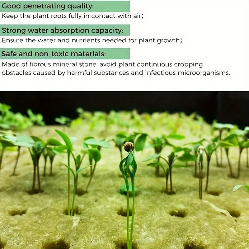200pcs Rockwool Moisture-Retaining Plant Starter Blocks Starter Cubes, Seed Germination, and Plant Rooting, Non-Fertilized,