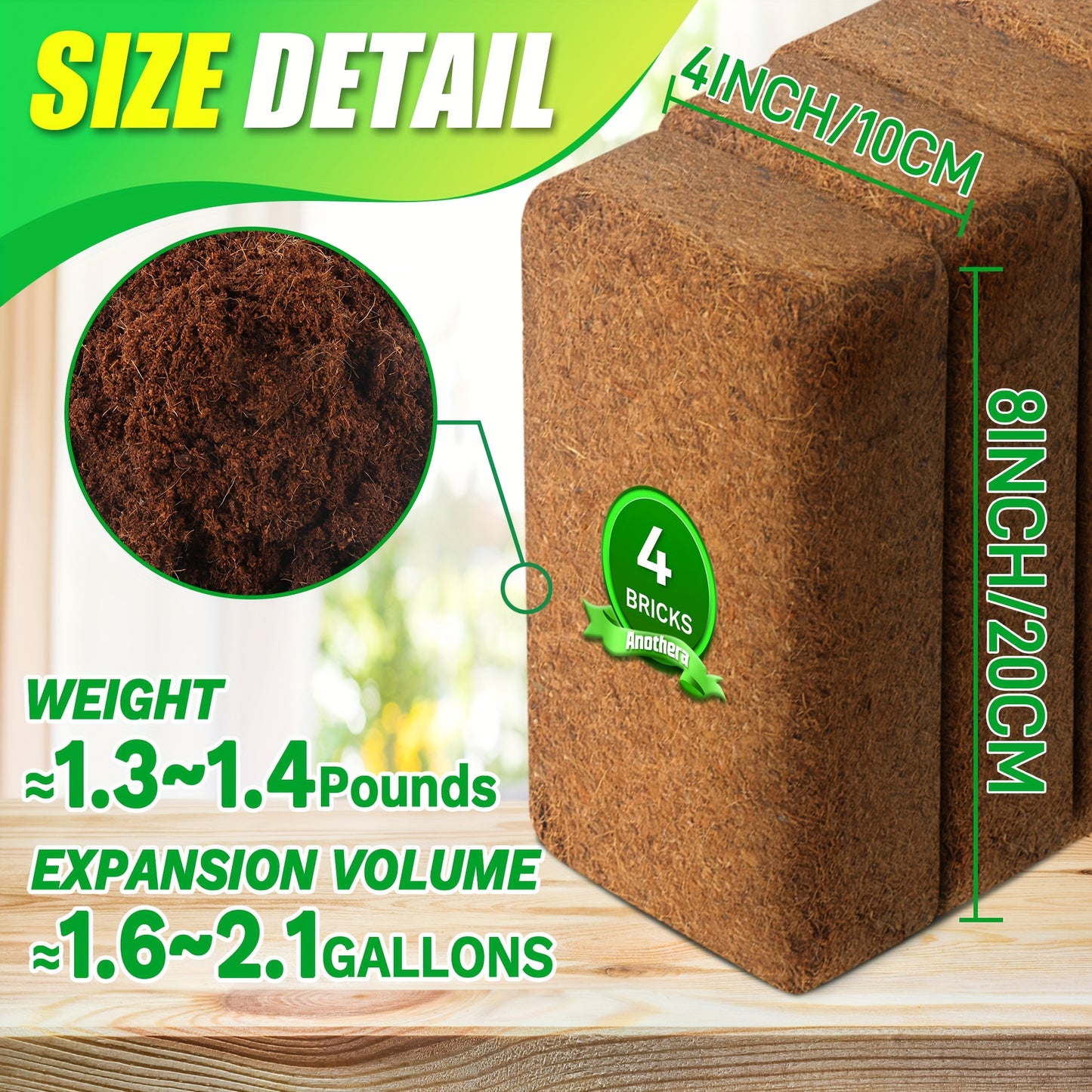 4pcs Coco Coir Fiber Brick