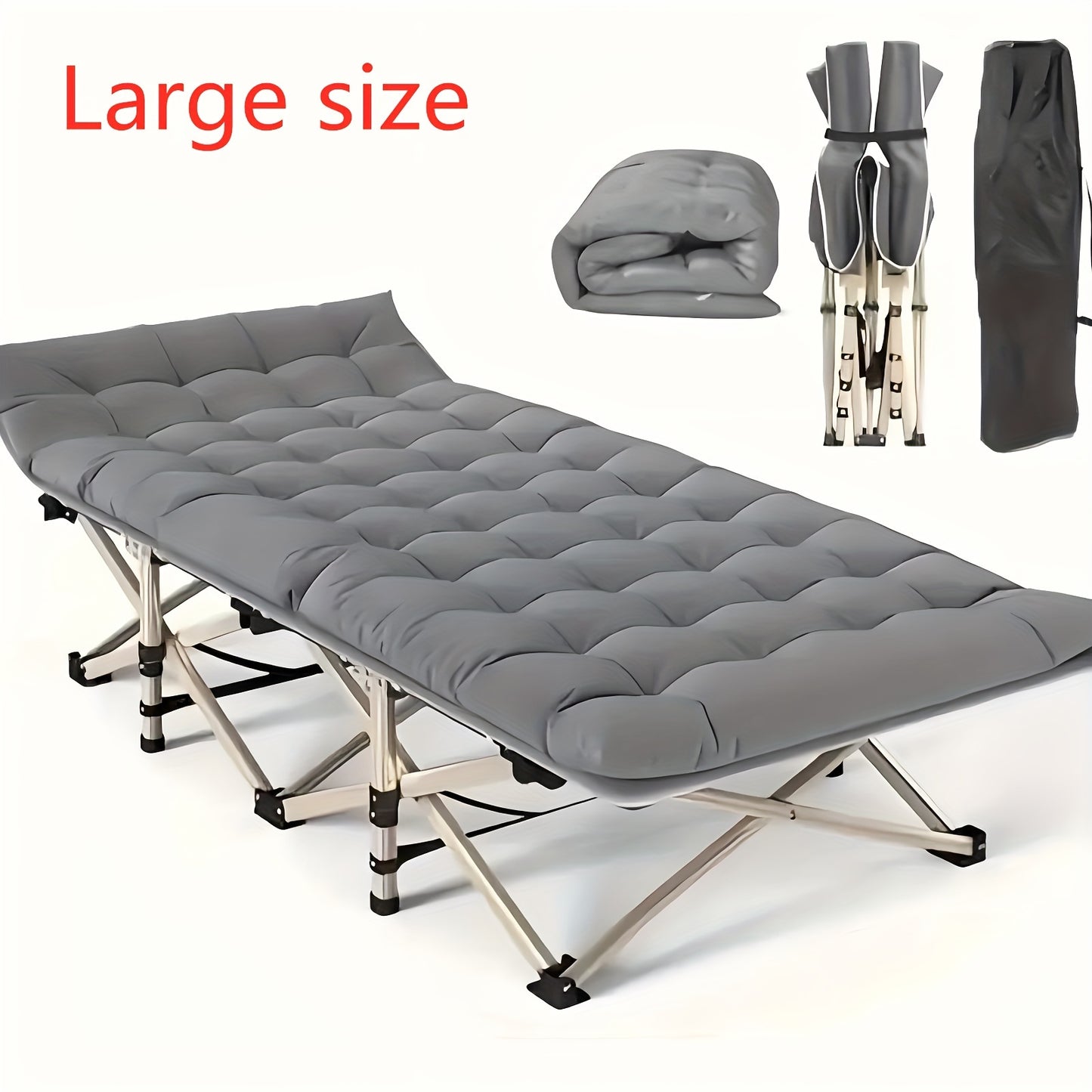 1pc 75in Extra-Large Double-Sided Mattress Foldable Portable Heavy-Duty Outdoor Bed,
