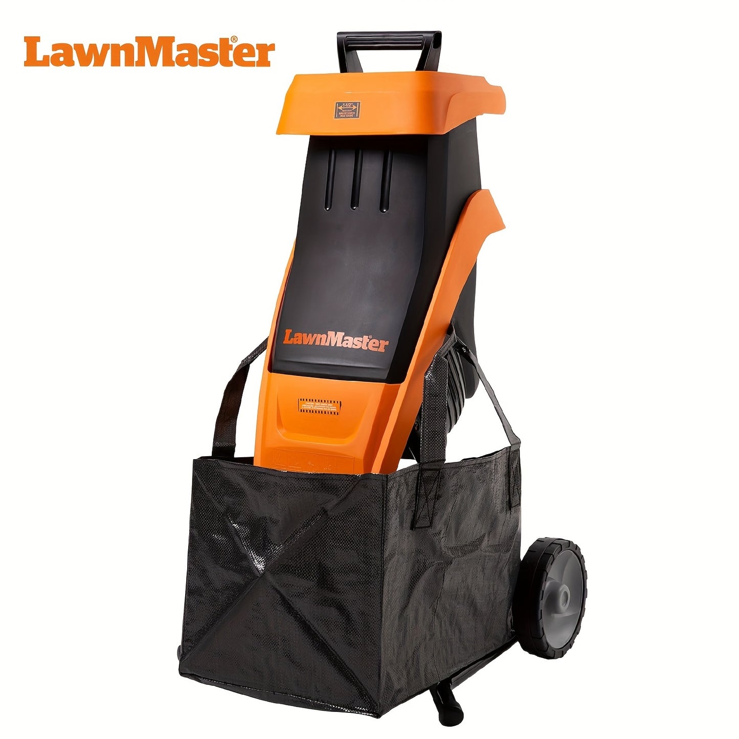 LawnMaster FD1501 Electric Wood Chipper Shredder 15-Amp 1.5-Inch Cutting Diameter Max 10:1 Reduction