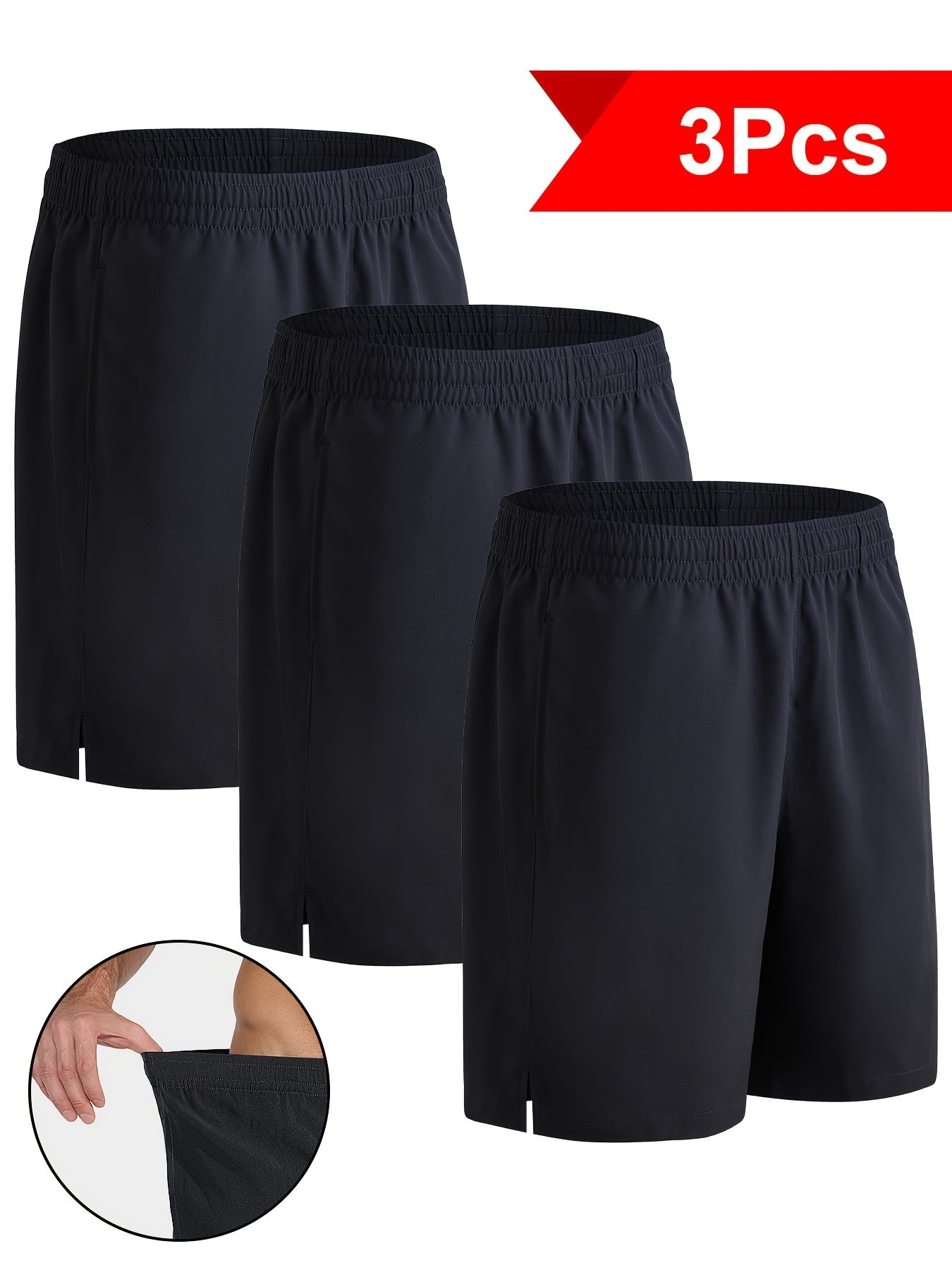 3 Pack Lightweight Quick Dry Men's Workout Gym Short