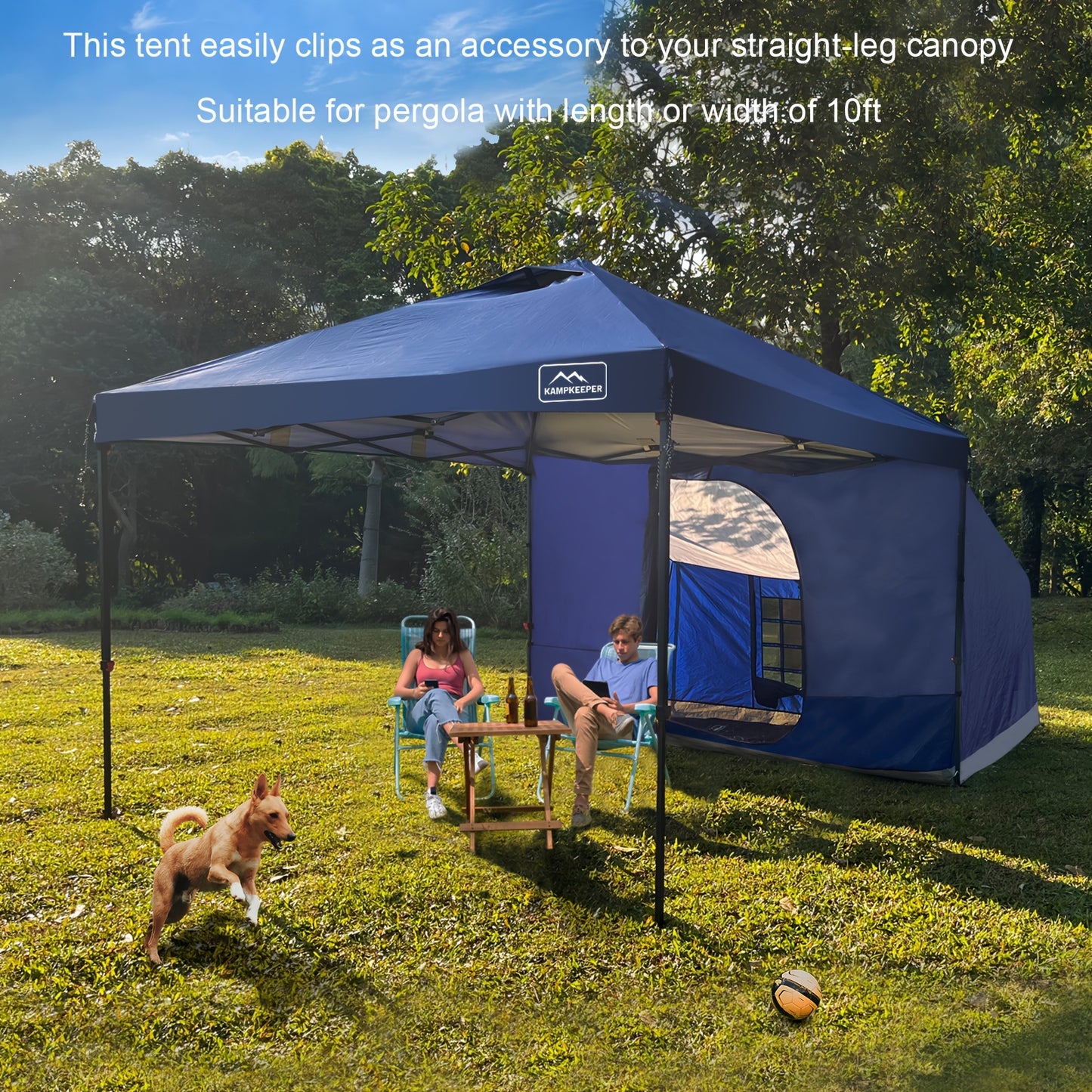Side Tent, Camping Tent for 10' x 10' Pop Up Canopy, Easy Set Up Gazebo.