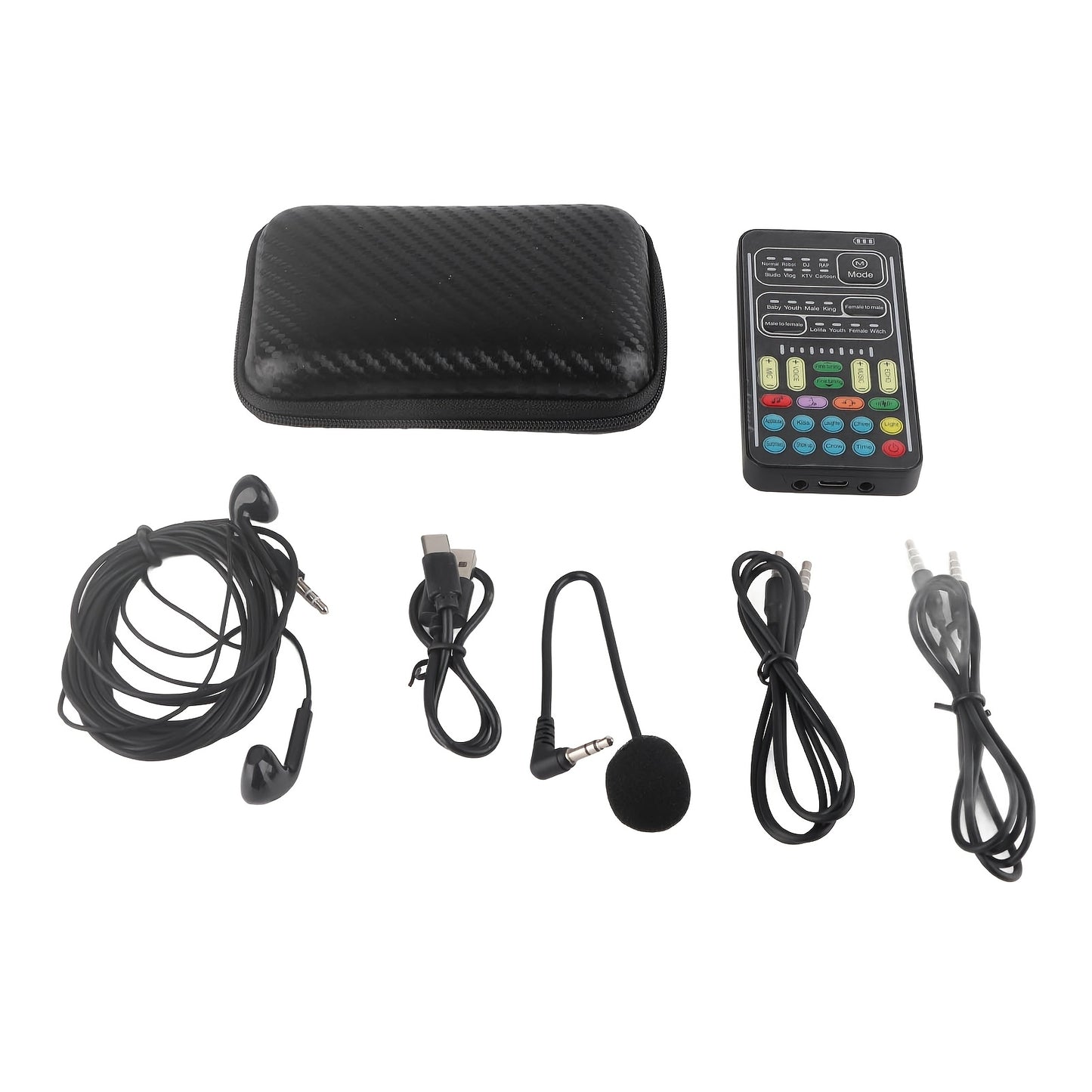Fdit Voice Changer and Sound Card Combo, USB Rechargeable Voice Transformer with MIDI Controller, Real-Time Male to Female/Female to Male Voice Modulation for Live Streaming, Voice Chat, Video Editing