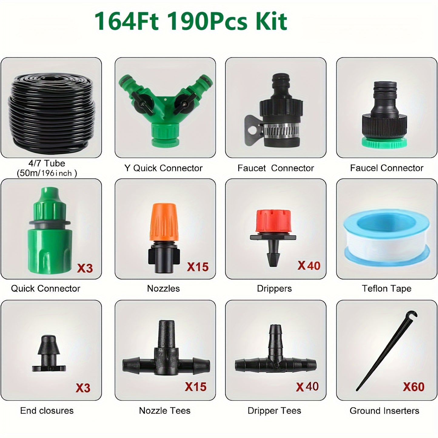 1 Set Of DIY Garden Drip Irrigation Hose, Watering System.