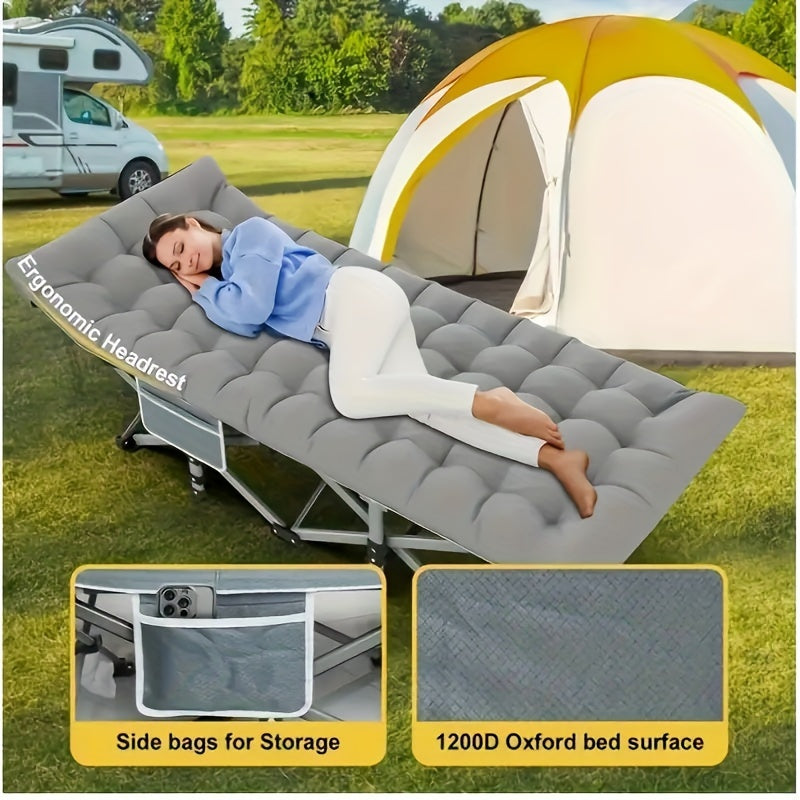 1pc 75in Extra-Large Double-Sided Mattress Foldable Portable Heavy-Duty Outdoor Bed,