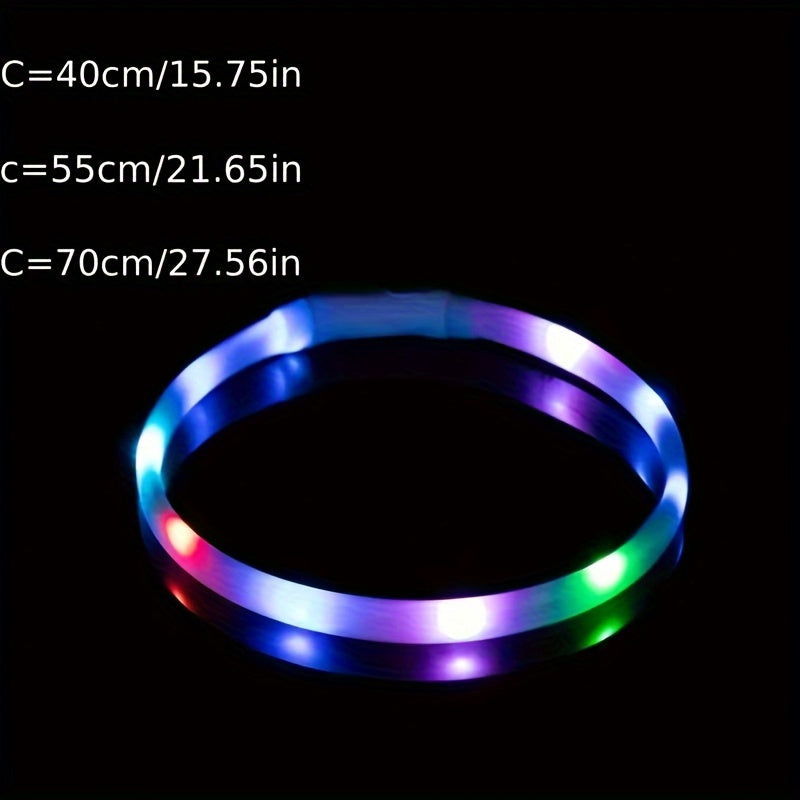 LED Dog Collar, Multi-color Luminous Dog Collar, Adjustable