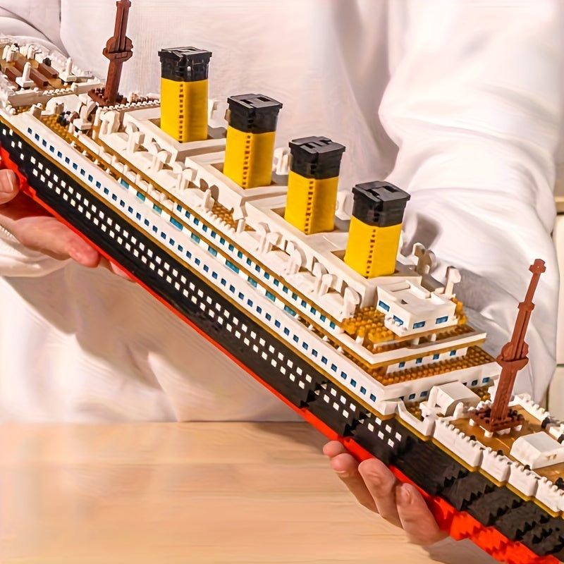 3000+pcs/set Large Cruise Ship Model Building Blocks Set - - LED Not Included.