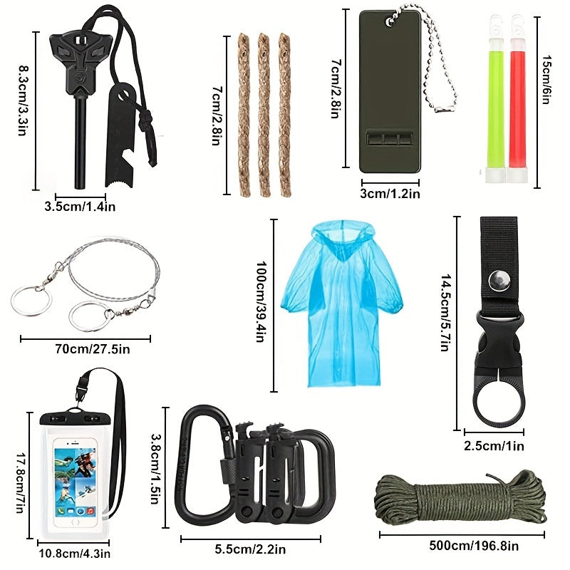 250Pcs Ultimate Survival Kit - Comprehensive First Aid Kit, Emergency Tent, Compatible Bag, and Multi-Tool.