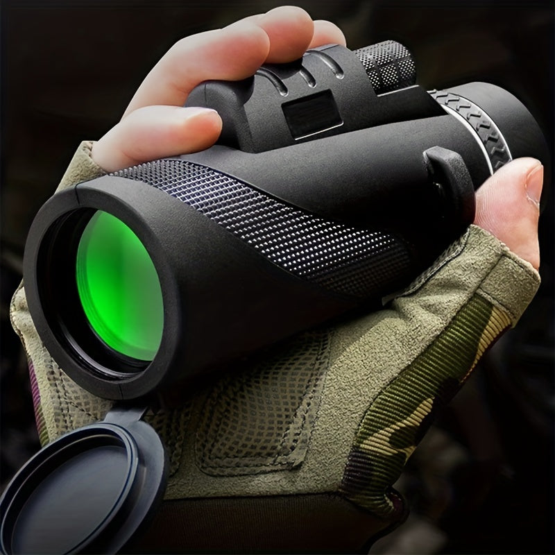 High-power Monocular Telescope with Smartphone Adapter, and Tripod