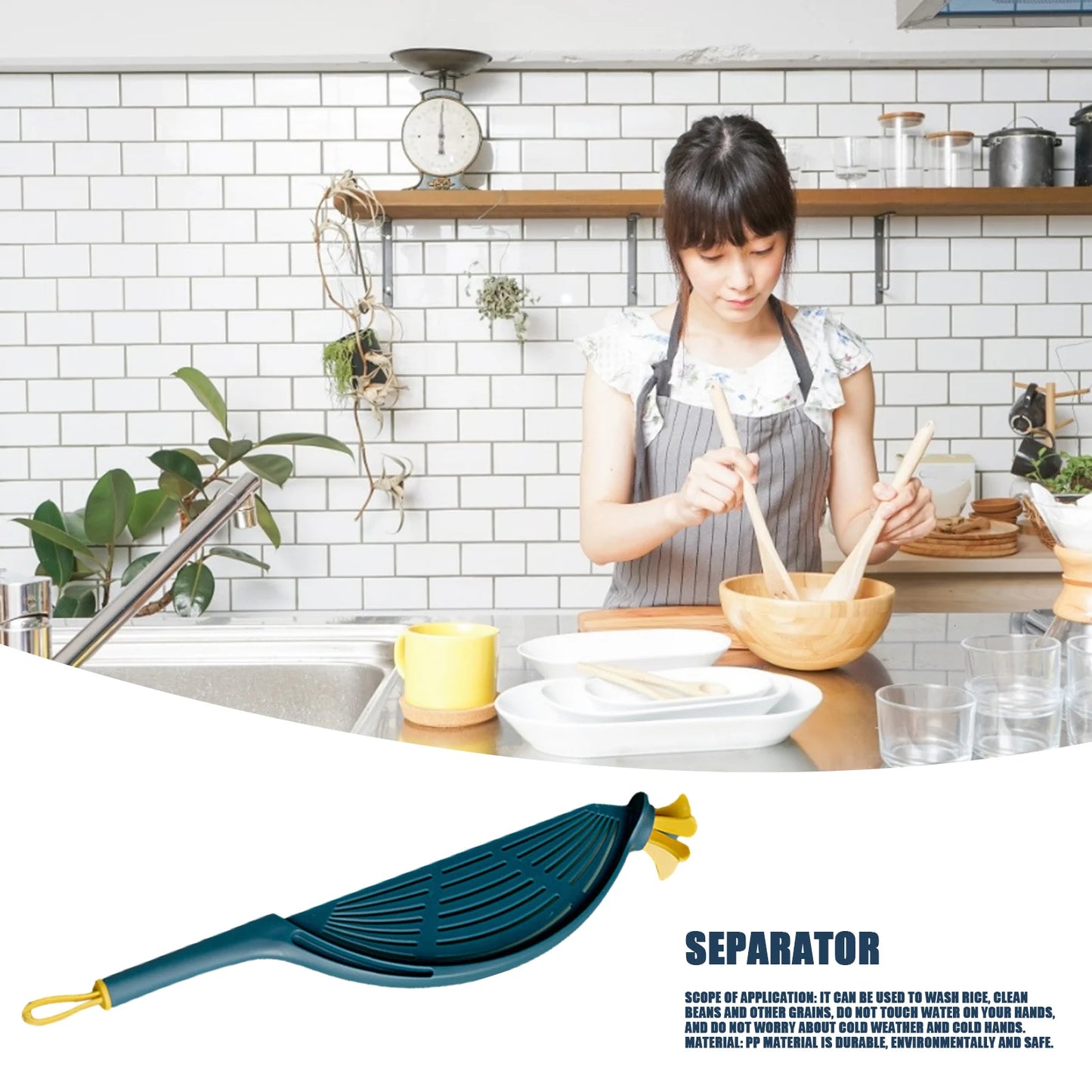 New Pot Strainer Plastic Crescent Pan Strainer With Handle.