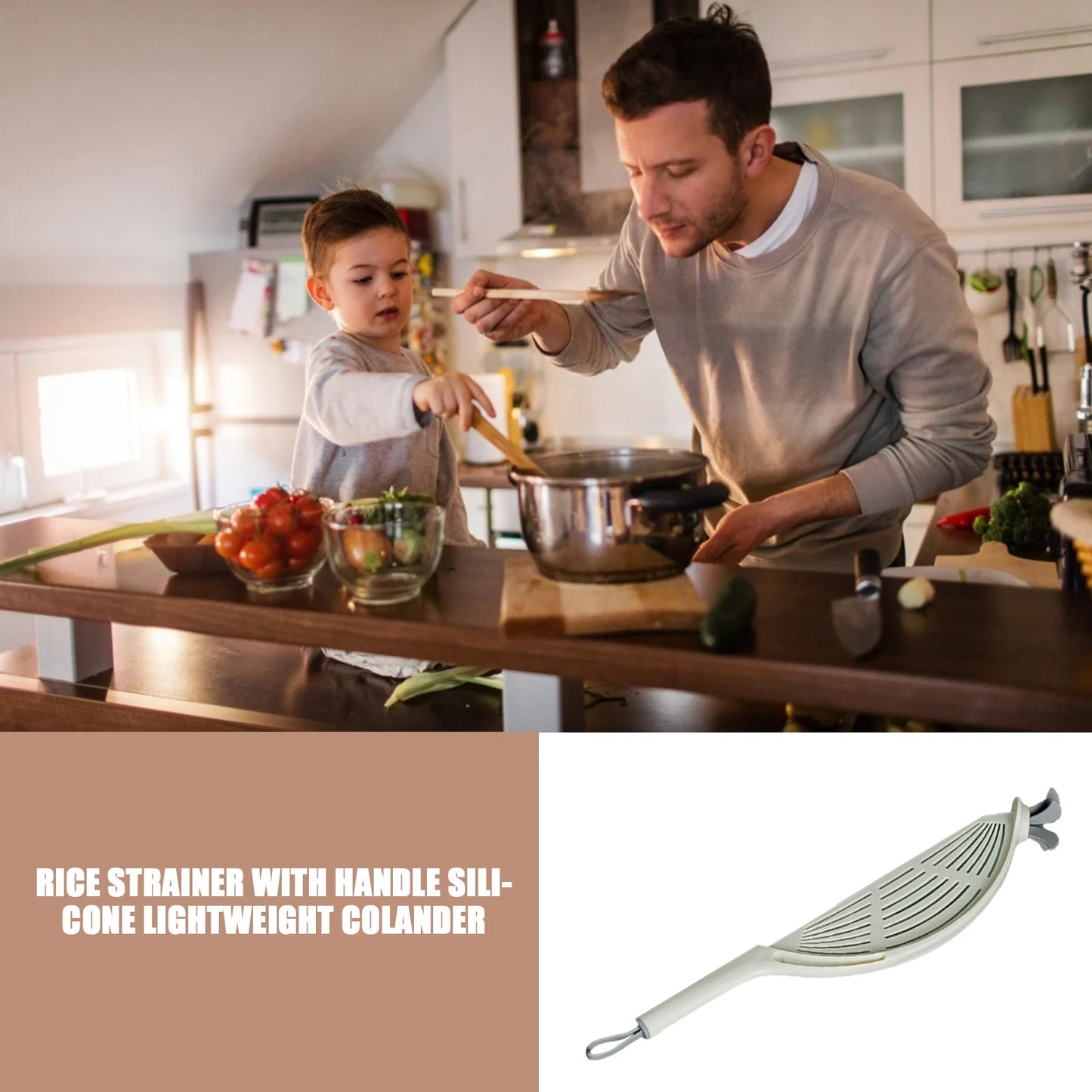 New Pot Strainer Plastic Crescent Pan Strainer With Handle.
