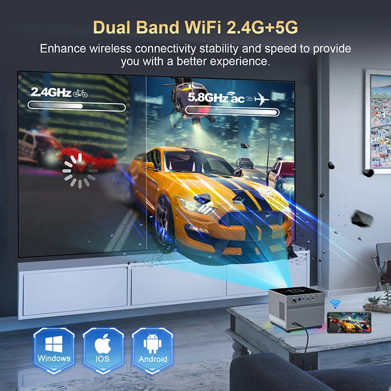 Voice Remote Portable Smart Movie Projector