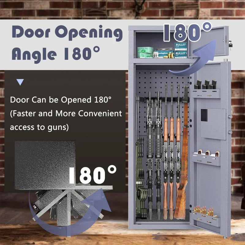 10-12 Gun Safe Metal Cabinet with Digital Keypad and Adjustable Shelves