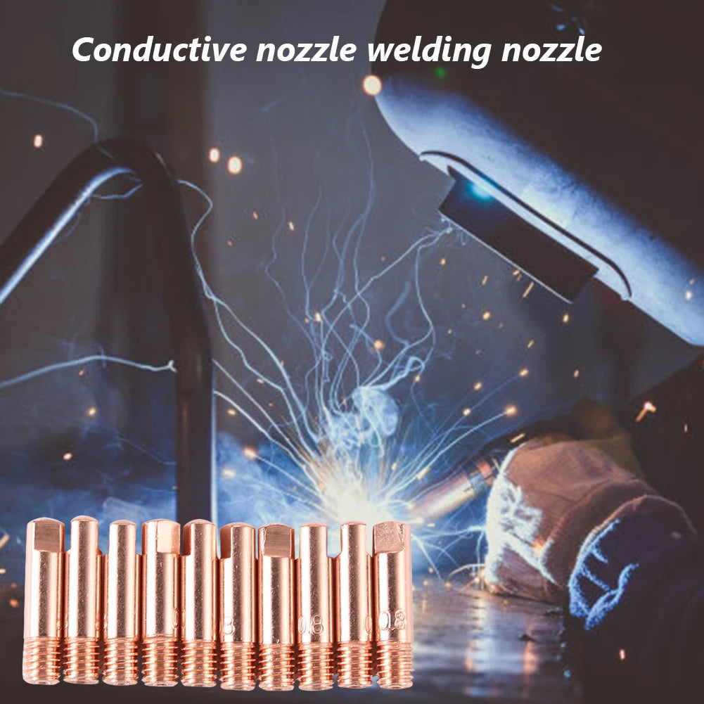 20pcs 0.8/1/1.2mm Welding Nozzle Contact Tips Gas Diffuser Connector Holder Torch Contact Semi-automatic Welding Nozzle