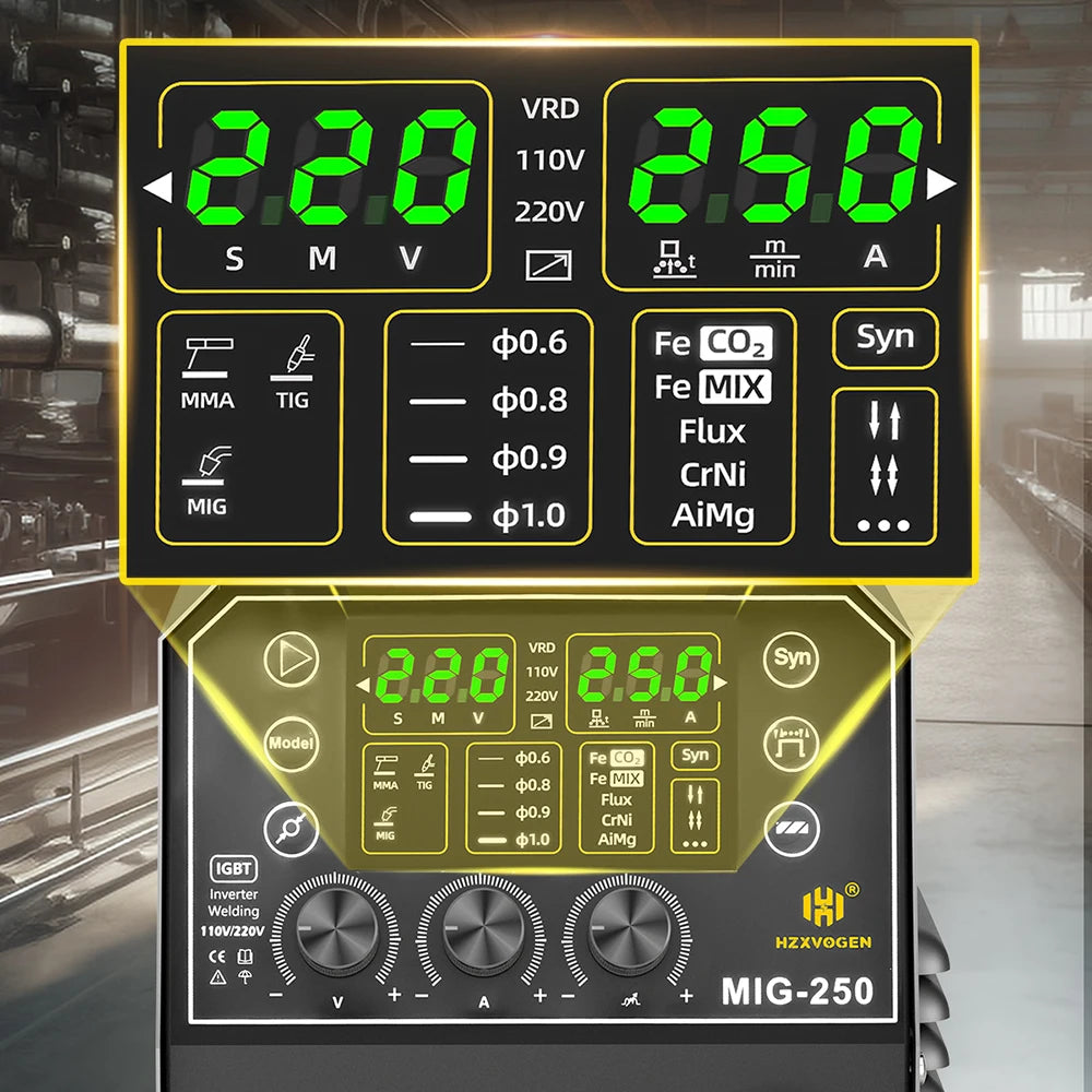 200A 4 in 1 Aluminum Welding Machine Gas Gasless MIG/Lift TIG/MMA Digital Welding Equipment for 1kg/5KG Welding Wire