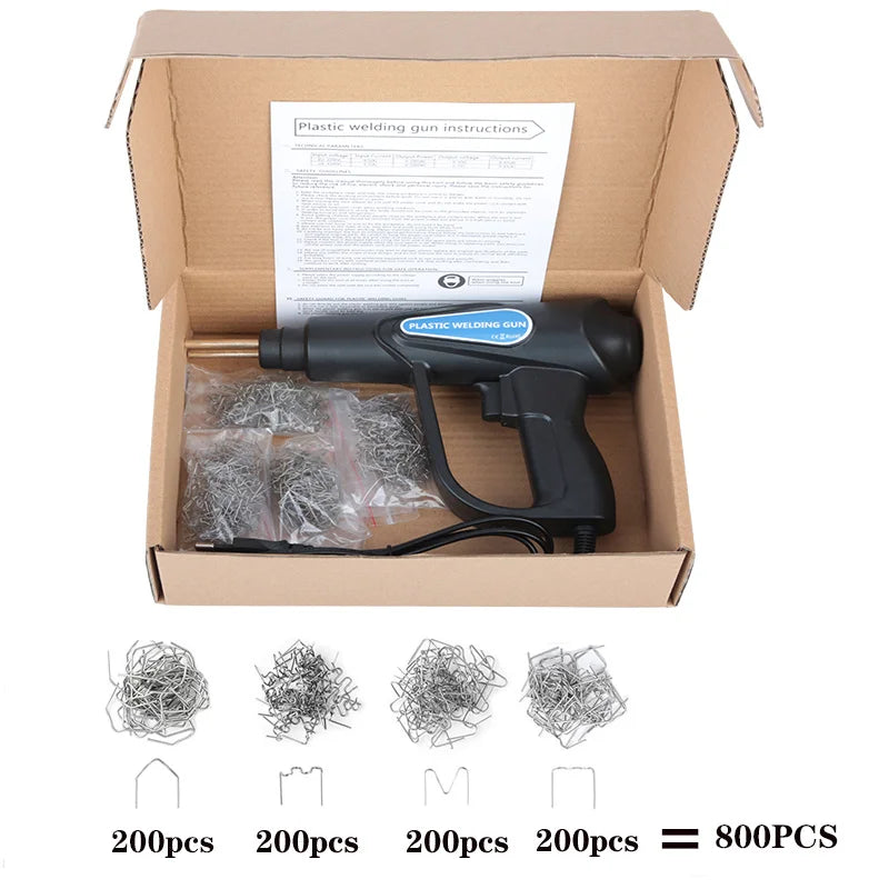 Hot Stapler 70W Plastic Welding Machine, Heat Gun Car Tools Kit Bumper Soldering Iron Repair Staples
