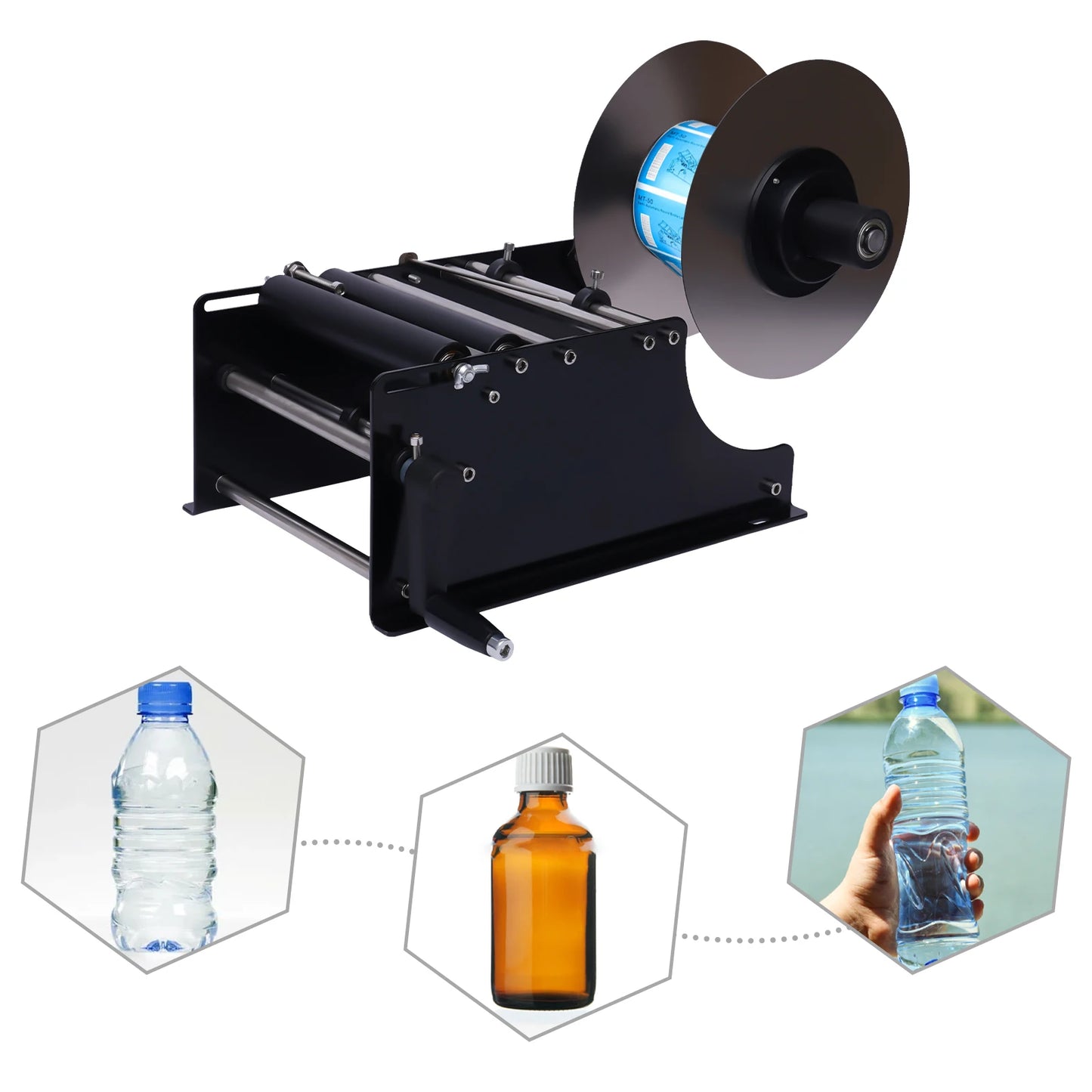 Manual Self Adhesive Labeling Machine Box/Bottle Labeling for Bottles Cans Mt-30 Round