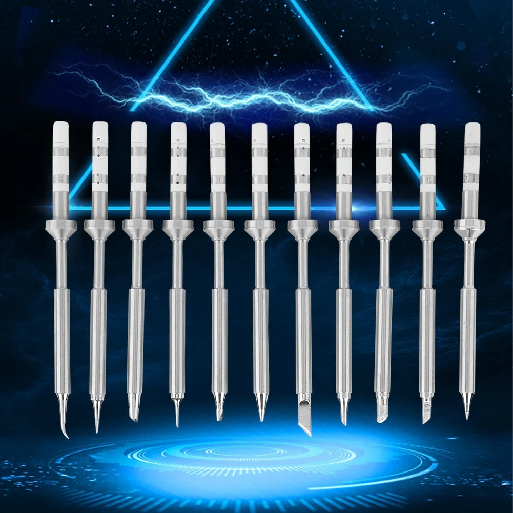 Mini Stainless Steel Soldering Iron Tips Replacement for TS100 Soldering Iron (11Pcs Set)