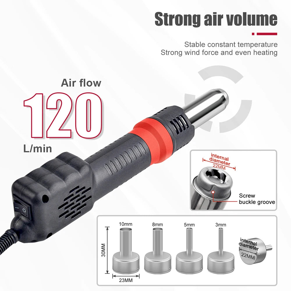 JCD 750W Micro Heat Gun Rework Soldering Air Station LCD Digital Hair Dryer 220V 110V Hot Air Soldering Tools 8208