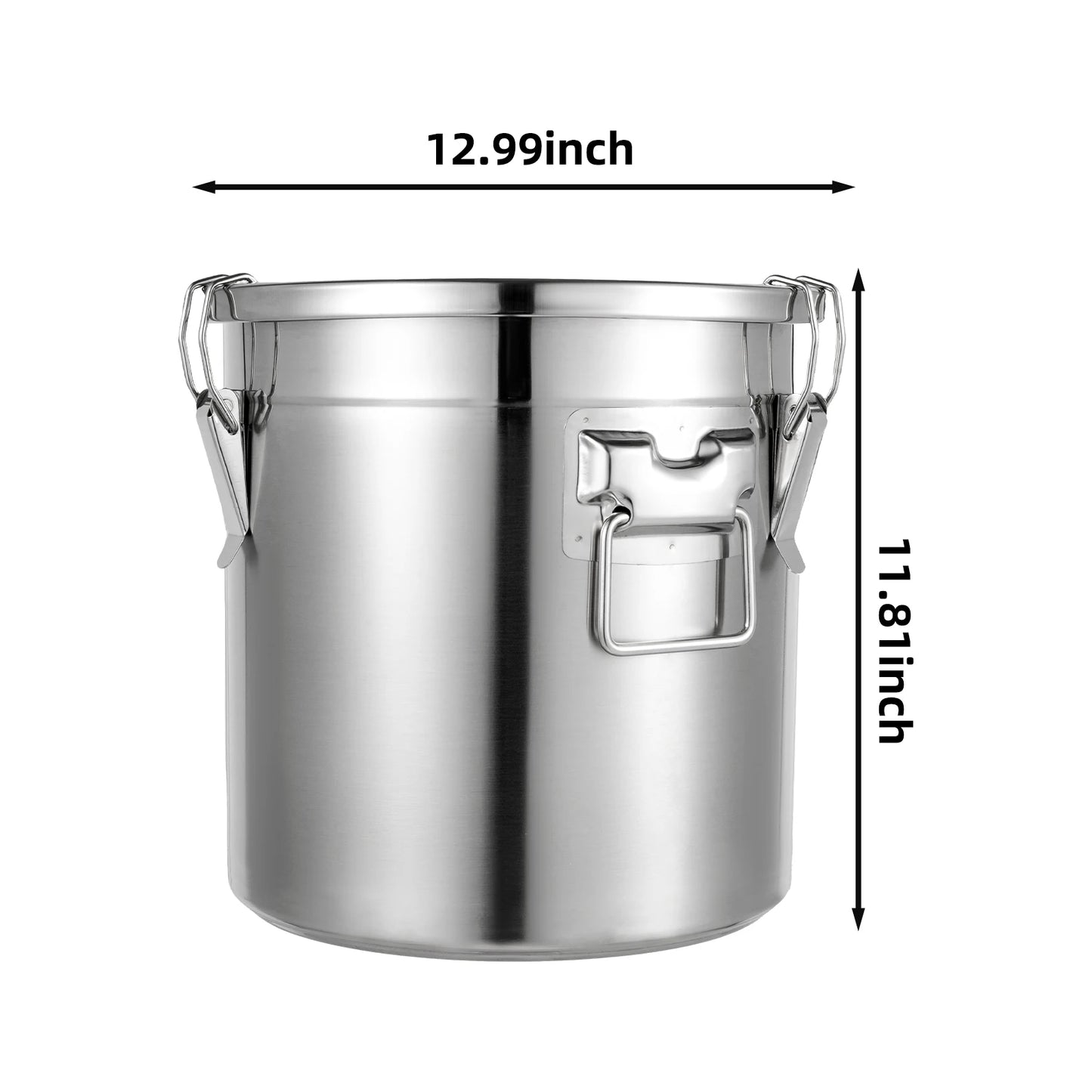 304 Stainless Steel 21L/33L Airtight Canister Household Kitchen Food Grain Rice Sealed Storage Bucket.