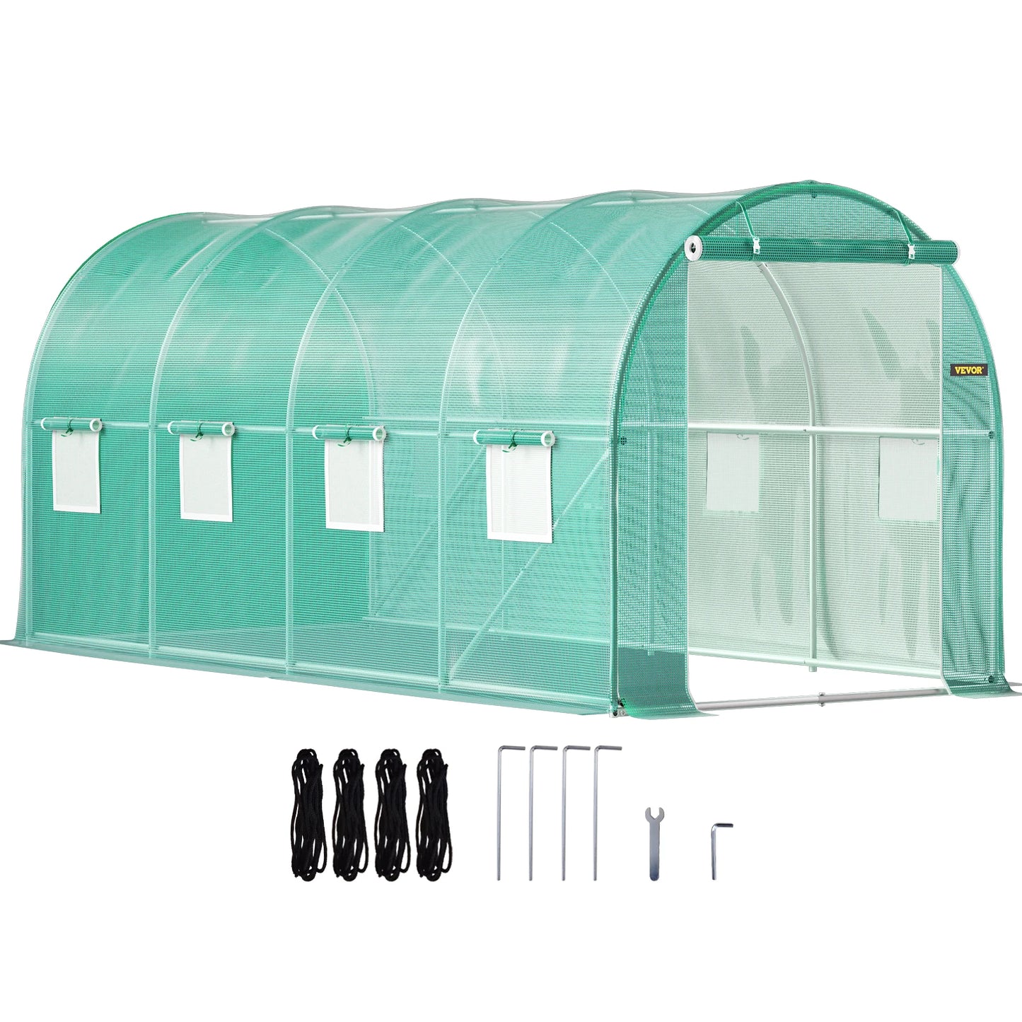 Walk-in Tunnel Greenhouse 15x7x7ft Hot House with Galvanized Steel Hoops Green-House.