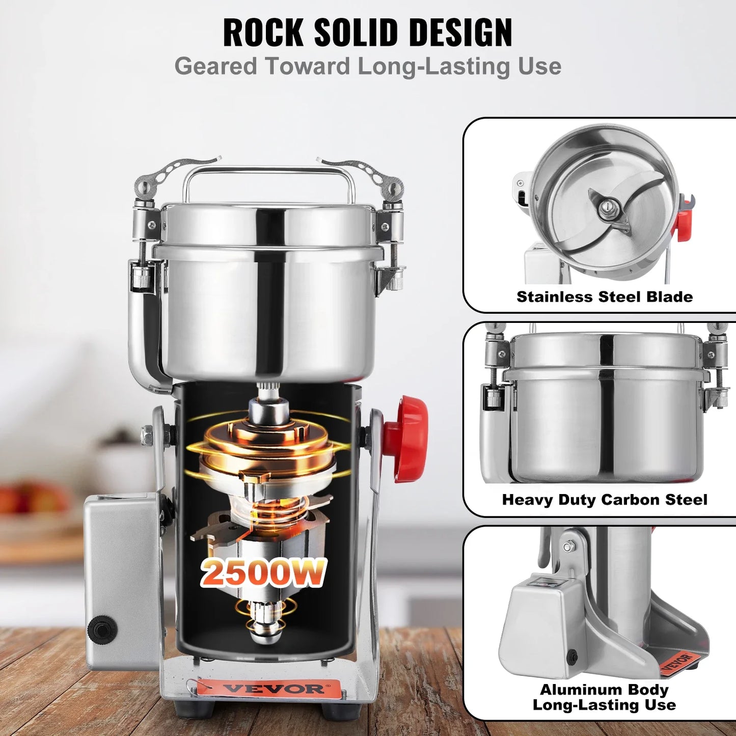 Electric Grain Mill Grinder, Stainless Steel