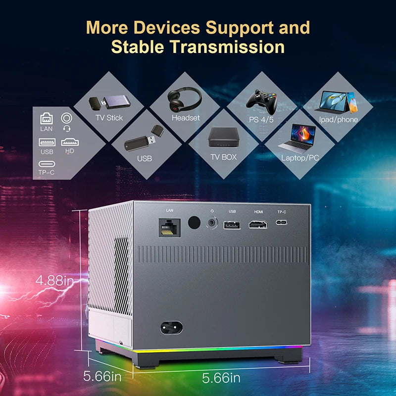 Voice Remote Portable Smart Movie Projector