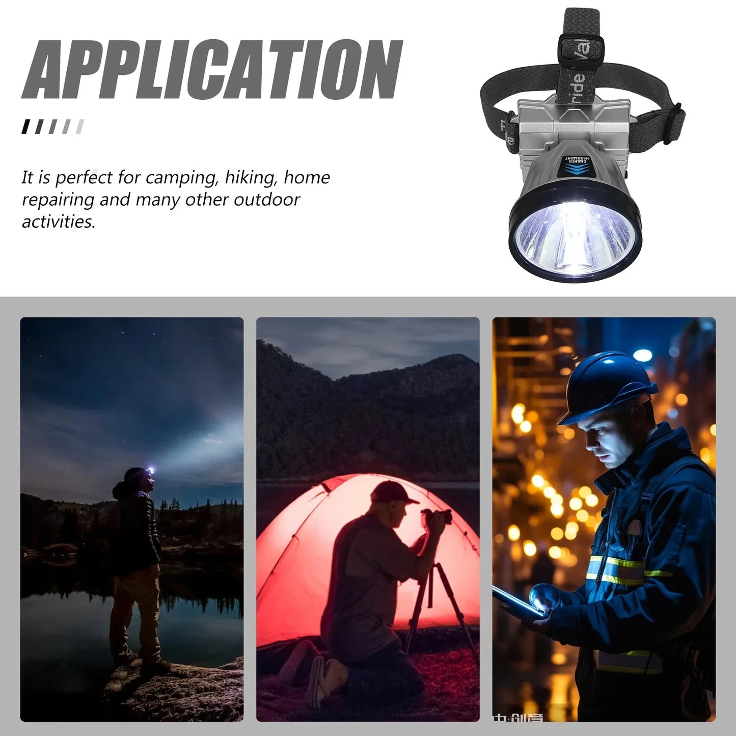 Headlamp Rechargeable High PowerLED Spotlight