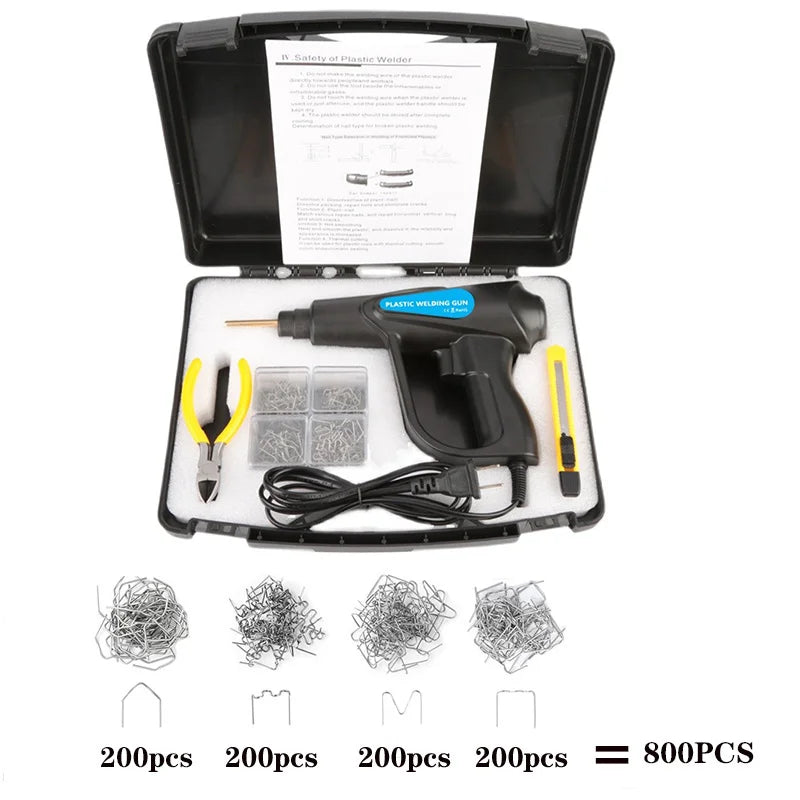 Hot Stapler 70W Plastic Welding Machine, Heat Gun Car Tools Kit Bumper Soldering Iron Repair Staples
