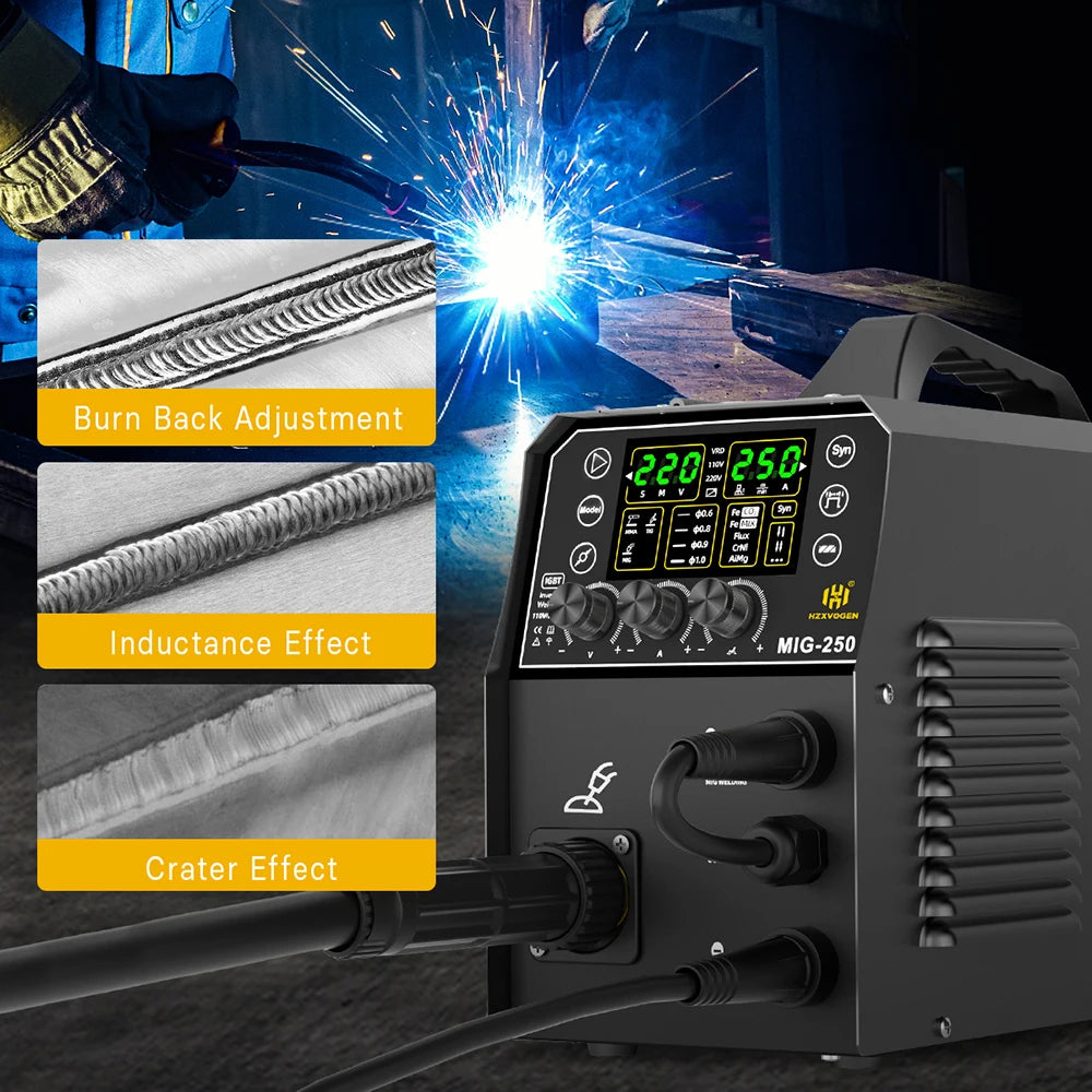 200A 4 in 1 Aluminum Welding Machine Gas Gasless MIG/Lift TIG/MMA Digital Welding Equipment for 1kg/5KG Welding Wire