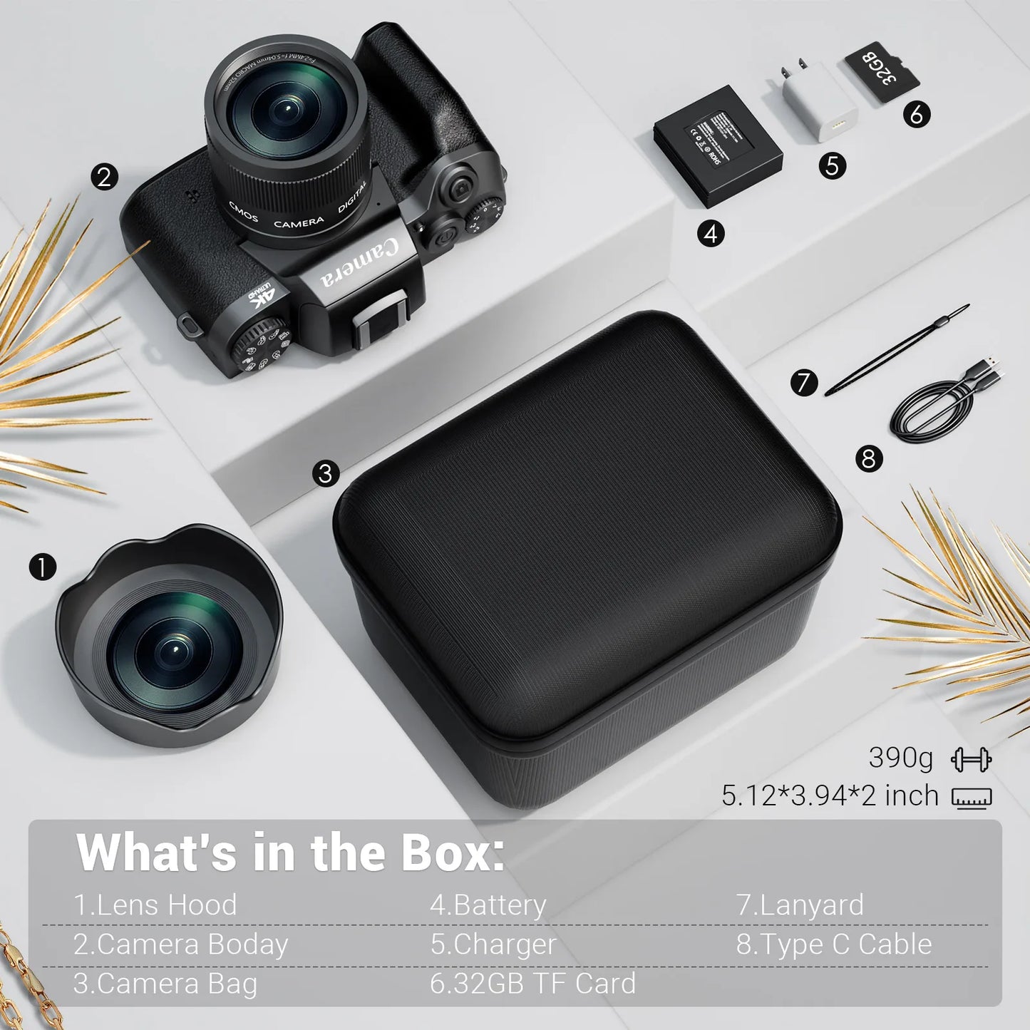 Digital Camera for Photography, 4K 64MP WiFi