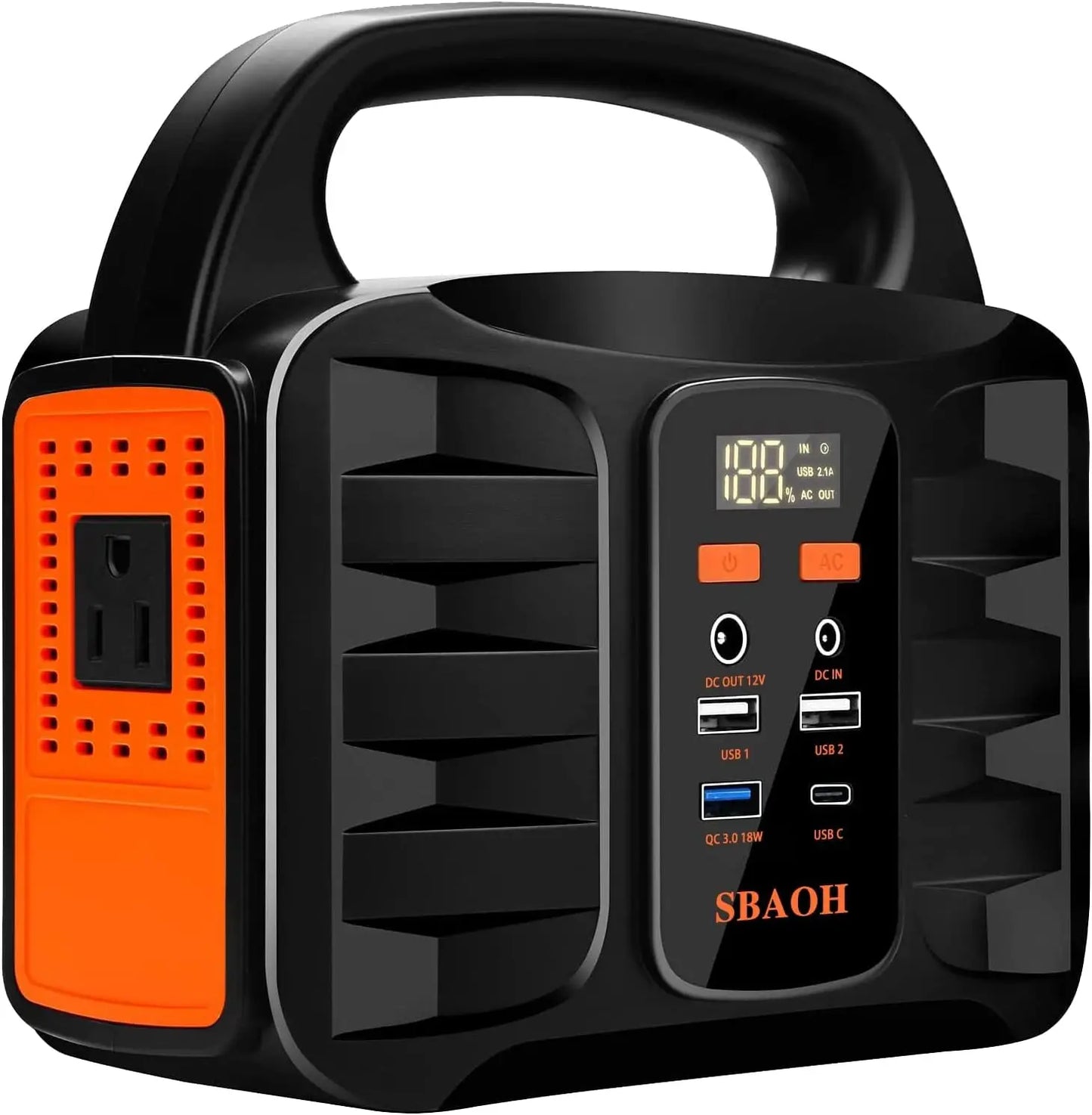 Portable Power Station, 155Wh 42000mAh Outdoor Solar Generator with 110V/150W(Peak 200W) AC Outlet and USB-C PD(30W) Port, Power