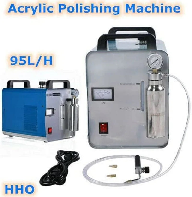 H180 95L Oxygen-Hydrogen Generator Water Welder Polisher HHO Acrylic Flame Polishing Machine Flame Torch Polisher w/ Torch Tip