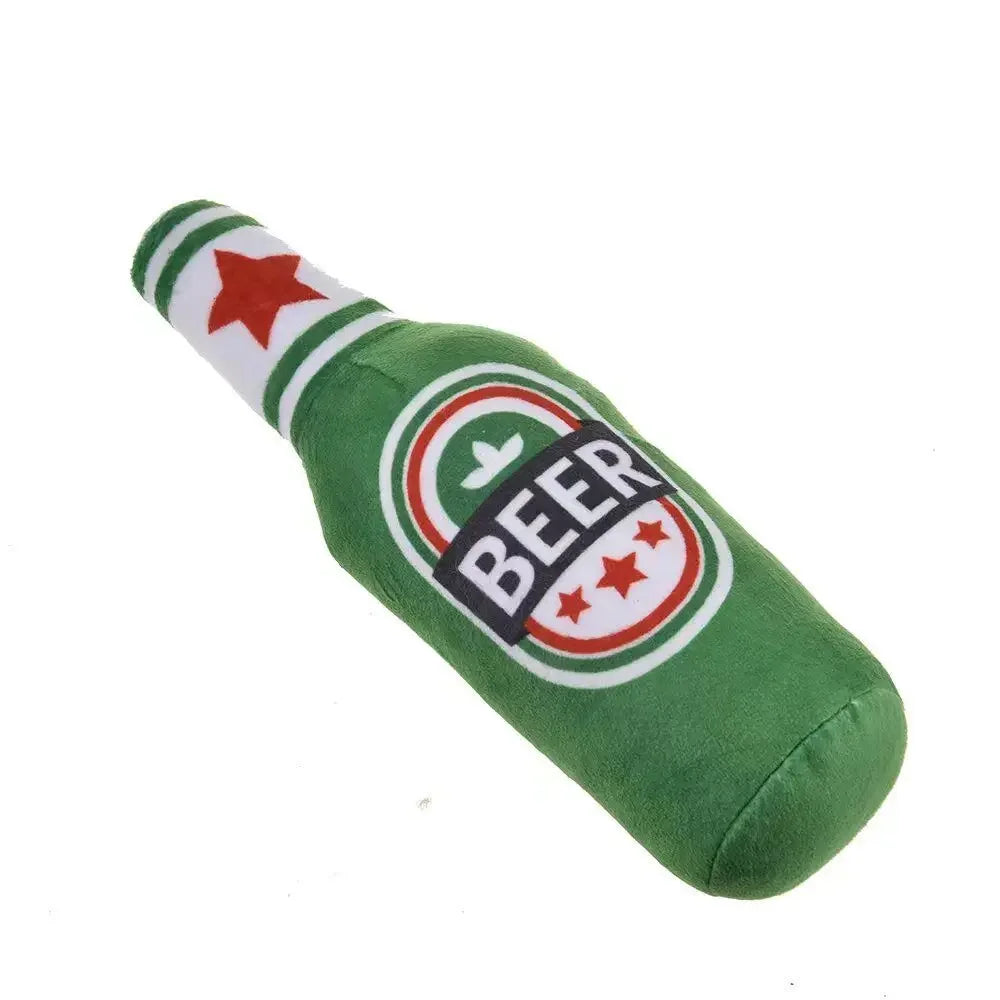 Dog Squeaky Beer Bottle Shape Toy, Bite-Resistant