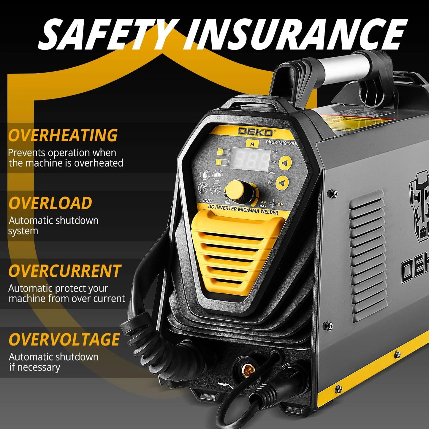 135Amp MIG/MMA Welder,110V Flux MIG/Stick/Gass MIG 3 in 1 welding machine IGBT DC Inverter