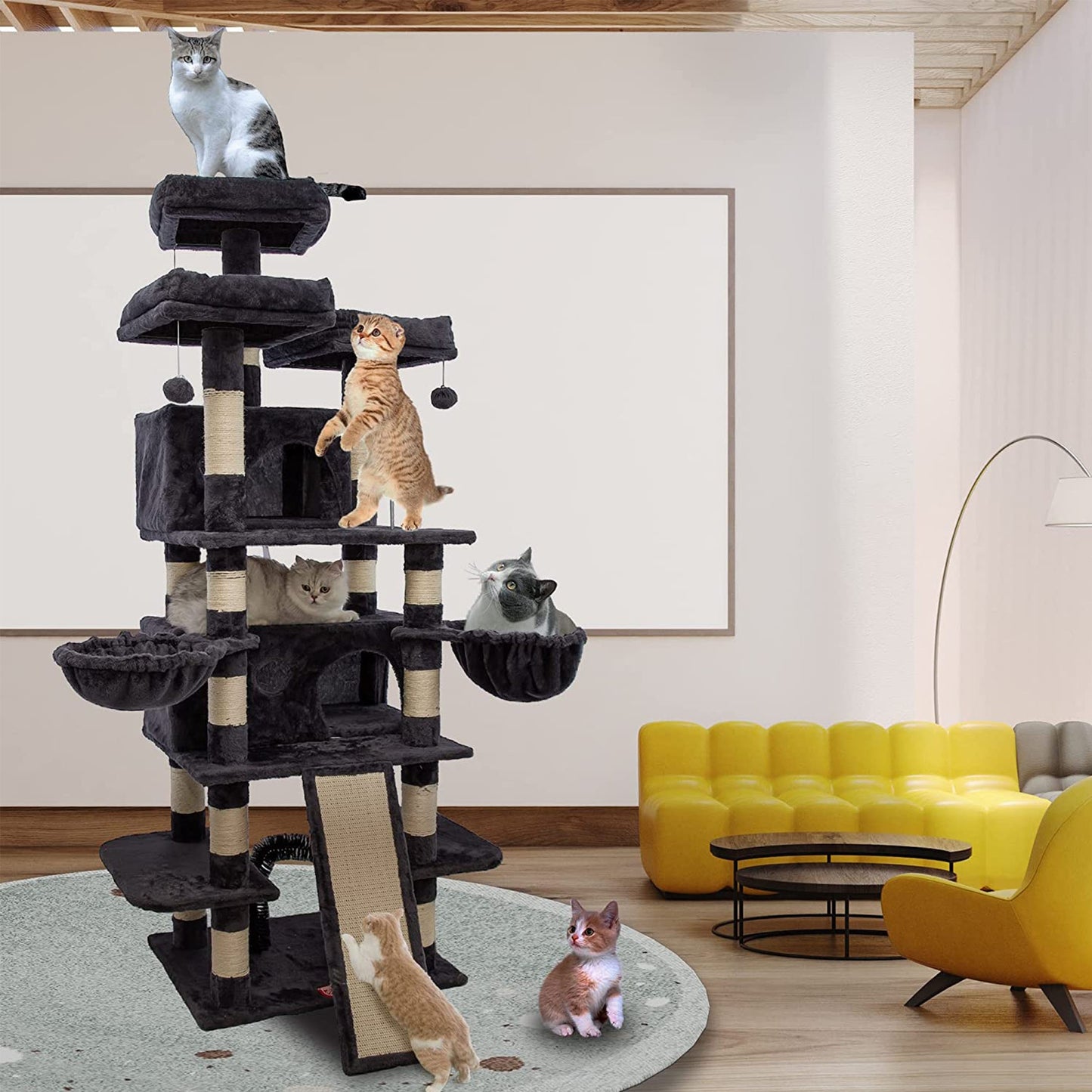 68 Inches Big Multi-Level Cat Tree