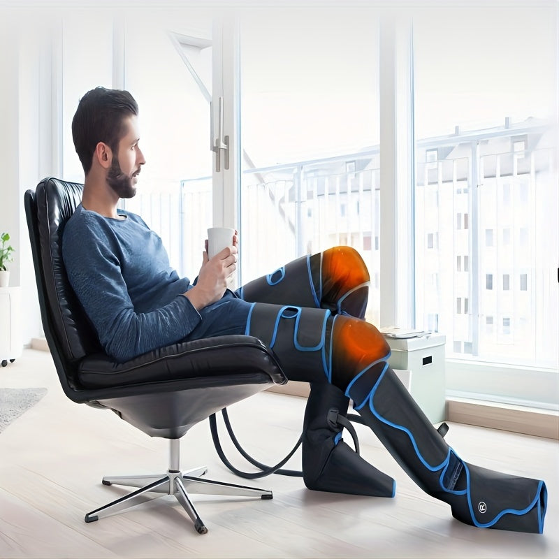 Advanced Leg Massager - Relaxation and Circulation Enhancer with 6 Modes, 3 Vibration, and Air Compression.