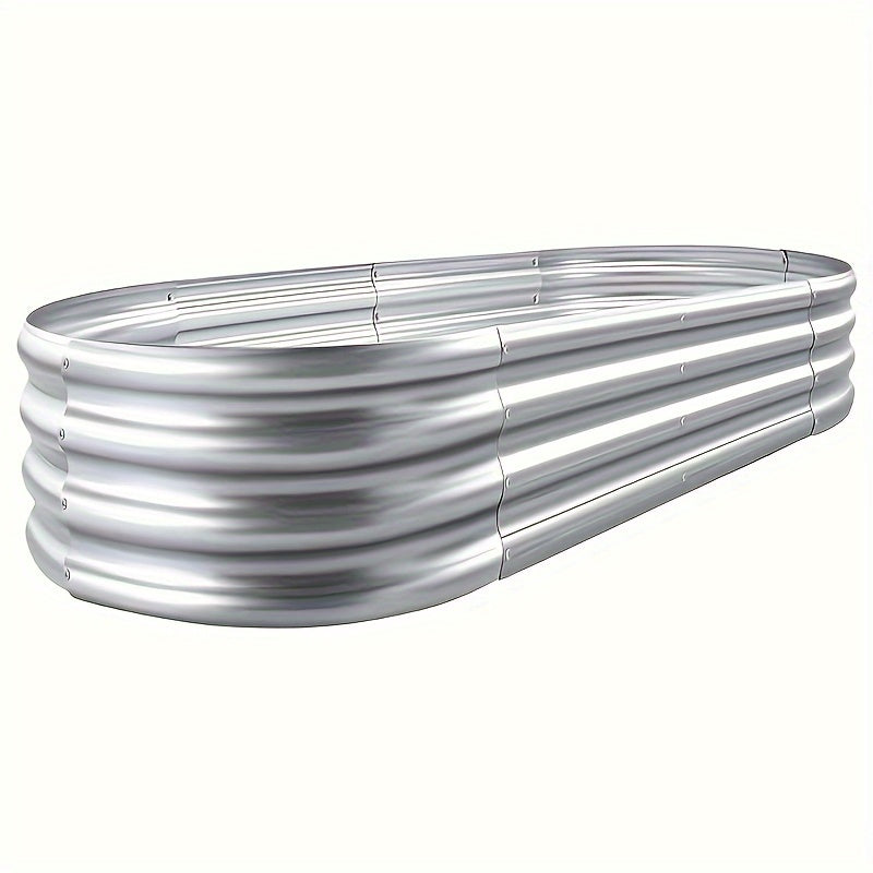 Elevated Gardening 4 By 2 By 1 Feet, Galvanized Steel. Ideal For Growing Vegetables Outdoors In A Large Oval Metal Planter Box.