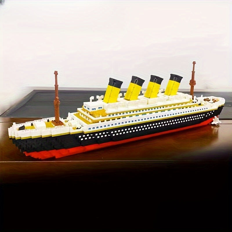 3000+pcs/set Large Cruise Ship Model Building Blocks Set - - LED Not Included.