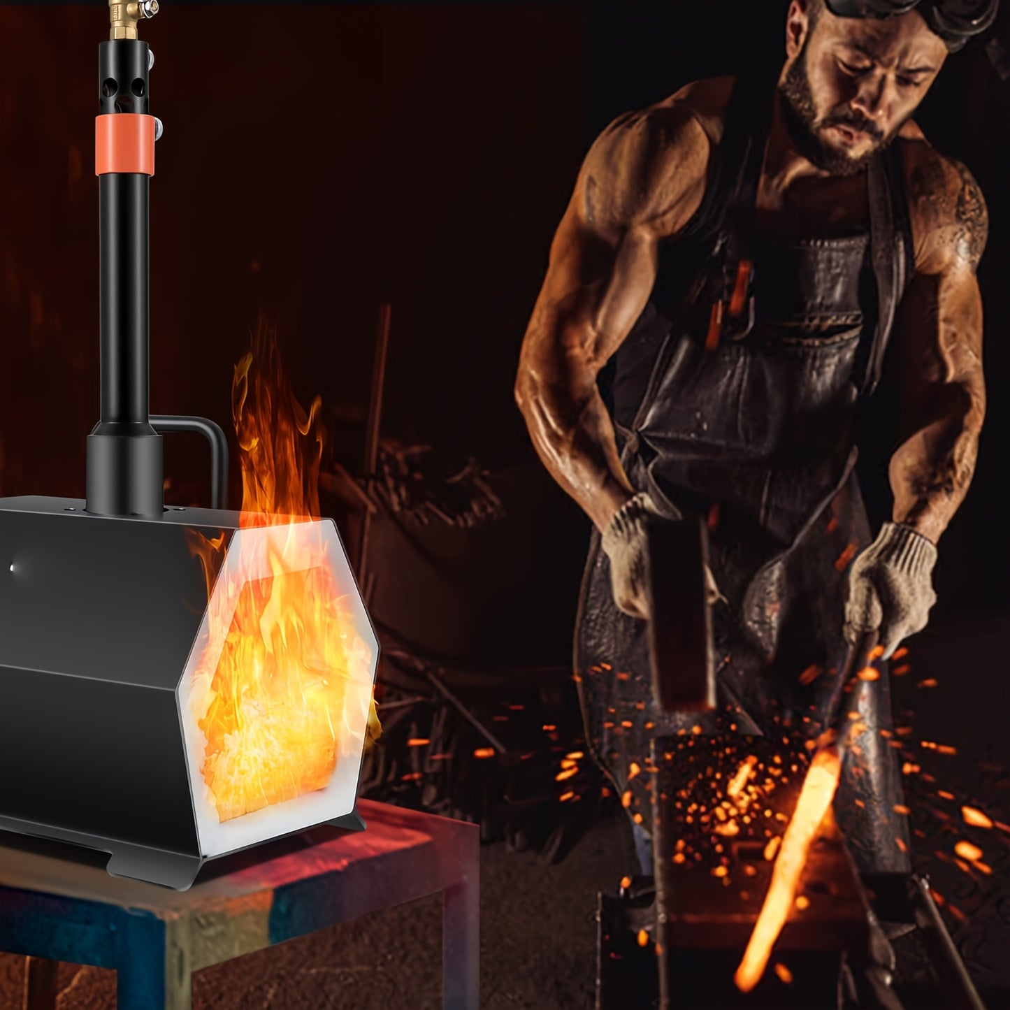 Single Burner Tool And Knife Making, propane powered