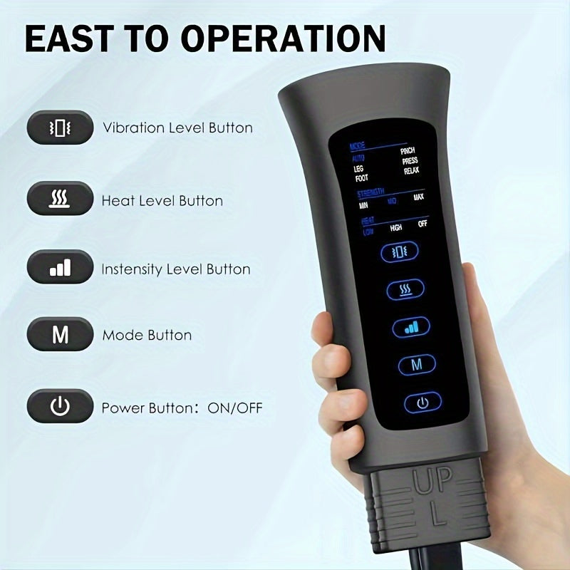 Advanced Leg Massager - Relaxation and Circulation Enhancer with 6 Modes, 3 Vibration, and Air Compression.