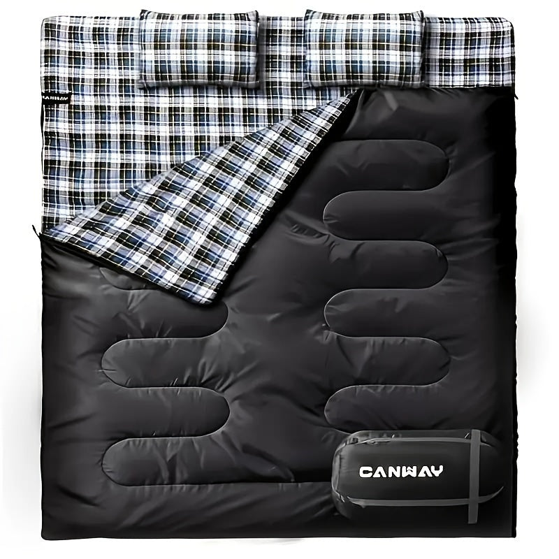 Luxurious Flannel, Queen Size with 2 Pillows, for Cold Weather Camping