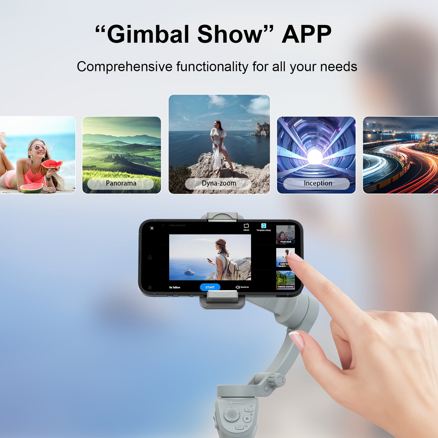AI Smartphone Gimbal Stabilizer, 3-Axis Mobile Phone Gimbal, LED Light And Tripod, Object Tracking, Follow-Me Selfie And Live Streaming Gadget, Anti-Shake Balance And Face Tracking 360-Degree Automatic Rotation, TikTok Video
