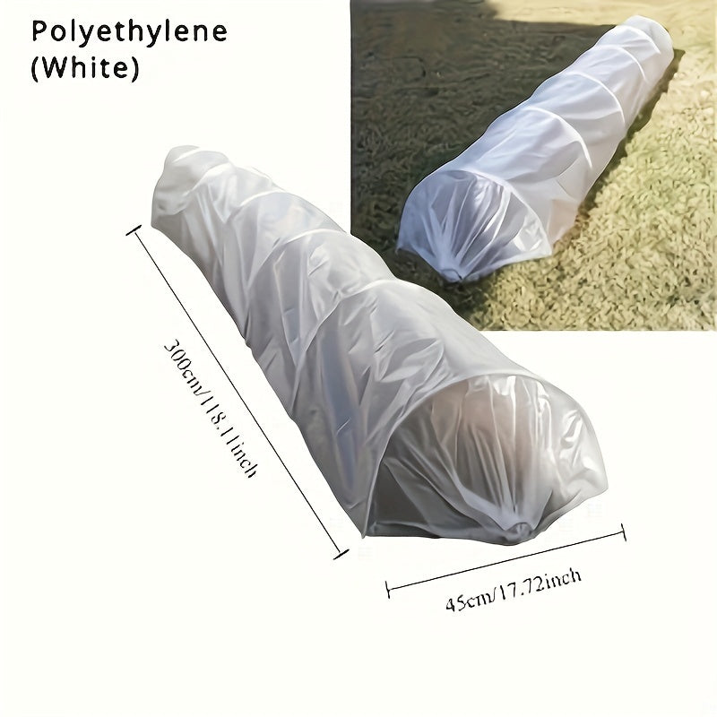 Mini Greenhouse Tunnel Kit - White Polyethylene with Adjustable Straps, Ideal for Winter Protection & Strawberry Growth (1pc)