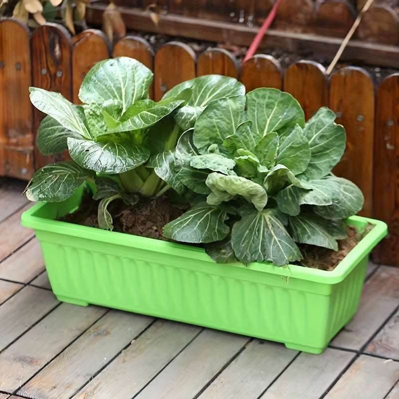 7Pcs 16.9Inches Rectangle Planter Box With Drainage Holes