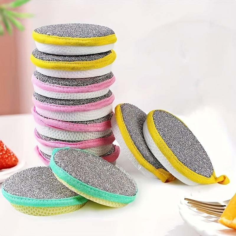 15pcs, Cleaning Sponge, Scouring Pad, Cleaning Cloth For Sink Or Kitchen Stove, Antibacterial And Washable Cleaning Brush,