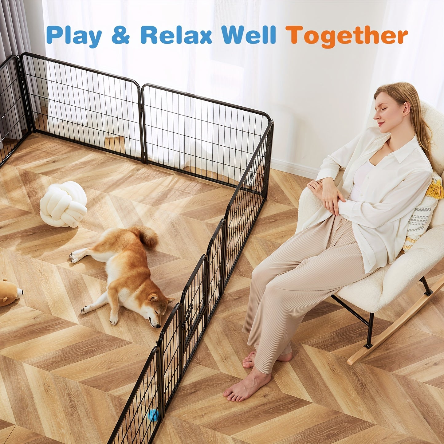 16/8 Panels Dog Playpen, Outdoor, Indoor
