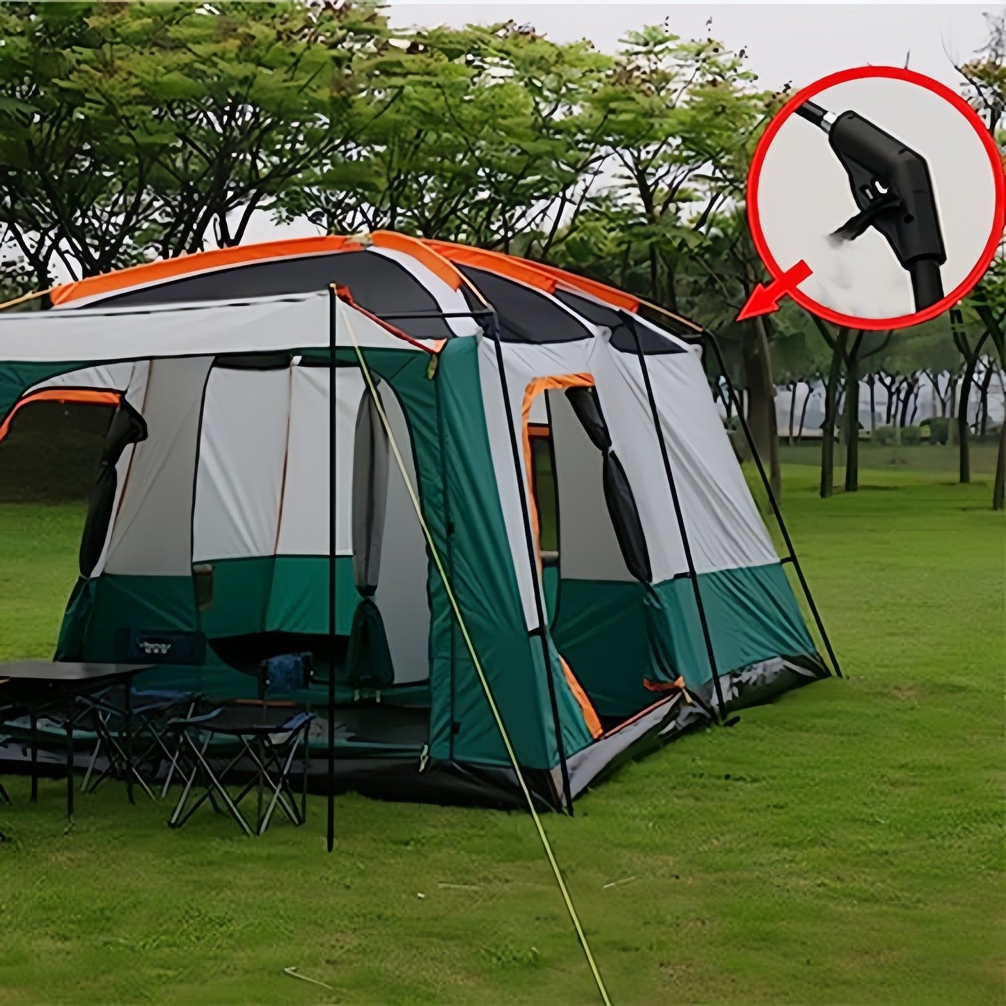 10-12 People Extra Large Family Cabin Tent, Waterproof, Double Layer