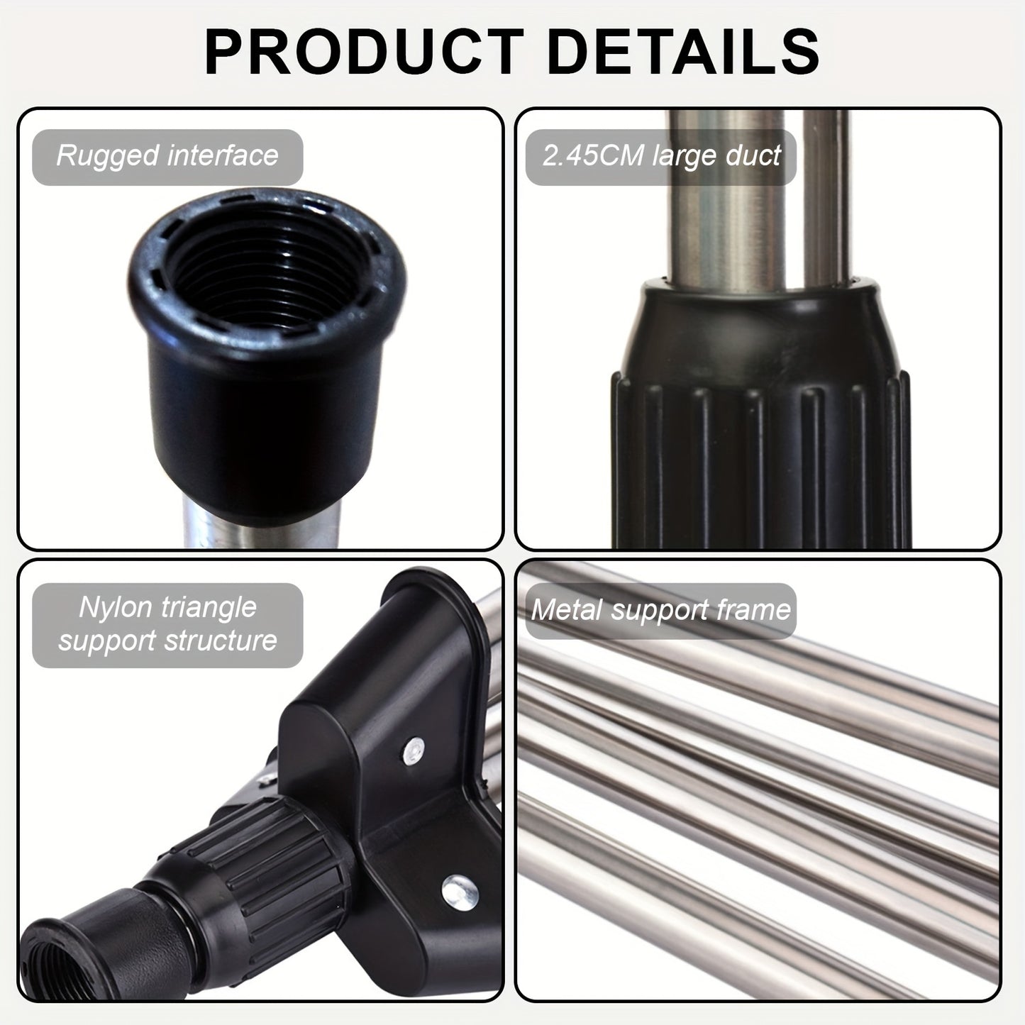 Rotary Irrigation Tripod Sprinkler - 360 Degree Watering Nozzle, Telescopic Support, Stainless Steel.